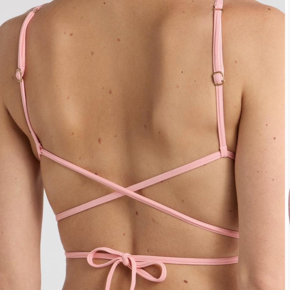 NWT Vitamin A Pink Coral Bikini Top and Bottoms Size Large - Picture 3 of 10